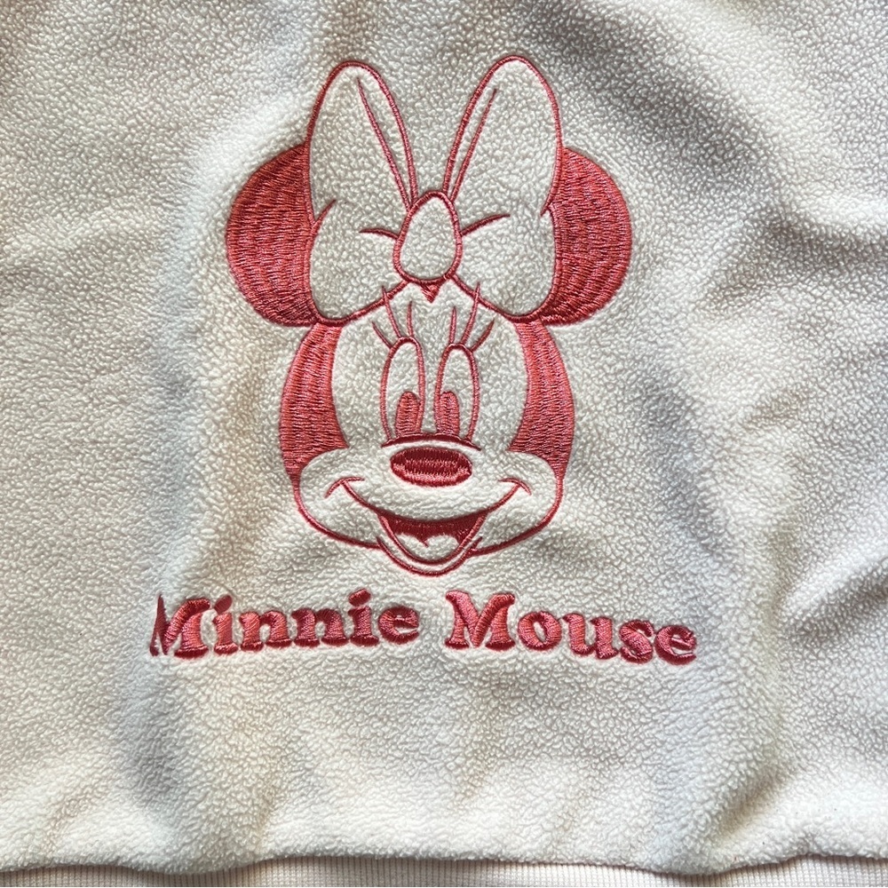 Disney Junior Minnie Mouse Light Pink Fleece Pullover Sweatshirt Girls Size 4T - Picture 2 of 6